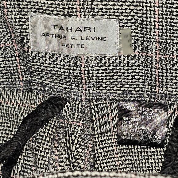 Tahari Grey and Pink Plaid Women's Career Academia Pants Size 14P‎ Petite New+ - Picture 11 of 12